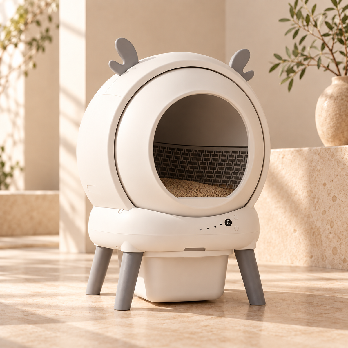 Cocon, litière automatique fermée et connectée pour chat – Miaule