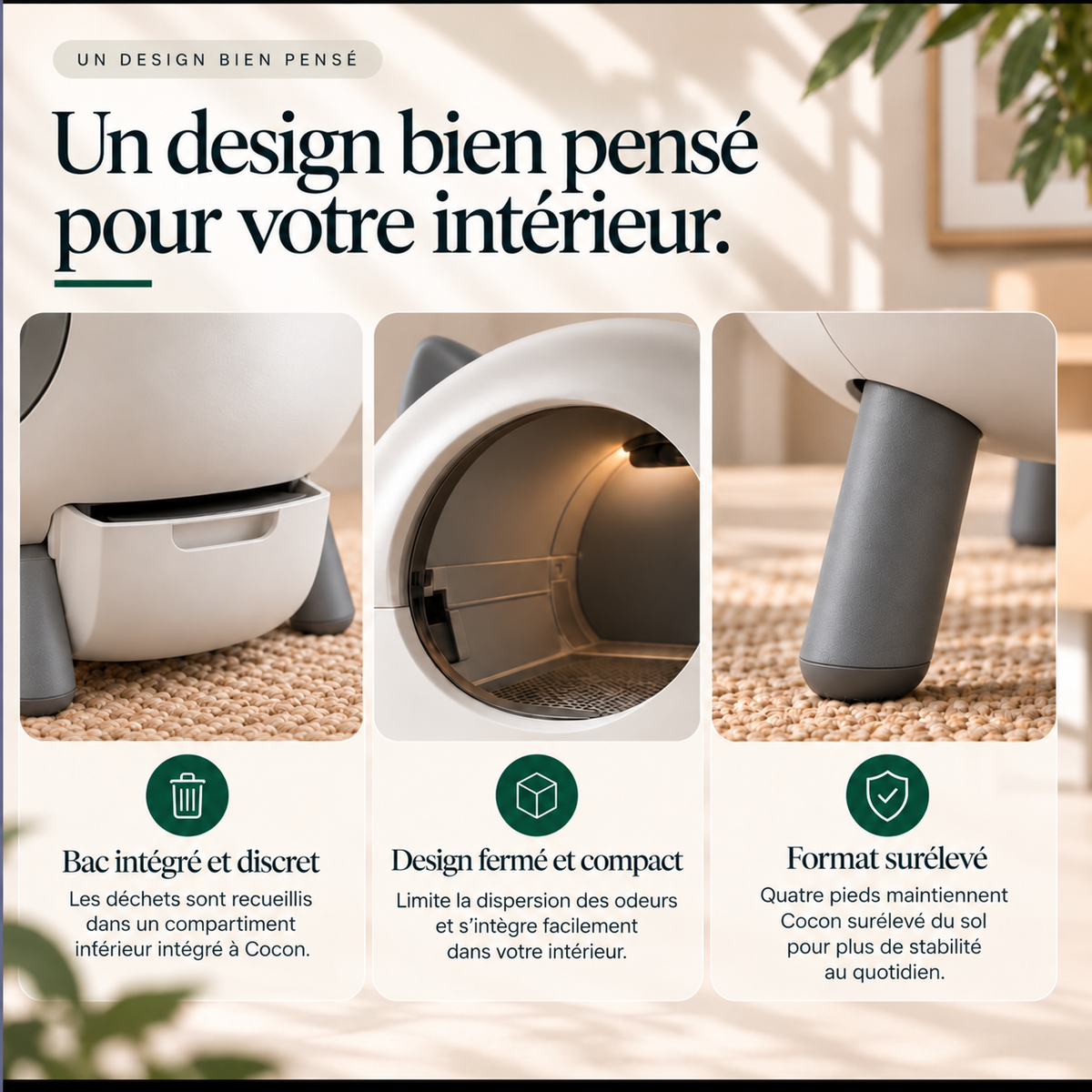 Cocon, litière automatique fermée et connectée pour chat – photo 7