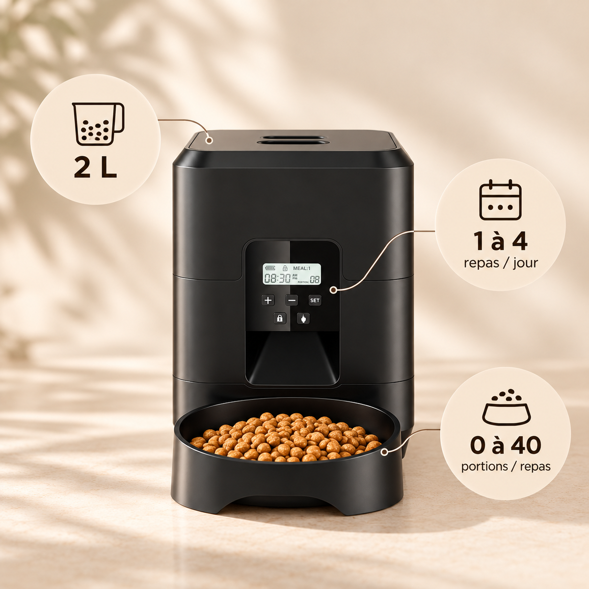 Distributeur de croquettes connecté Wi-Fi pour chat 2 L – photo 7