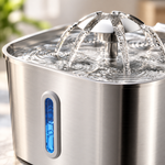 Fontaine à eau en inox pour chat 2,2 L avec fenêtre de niveau – photo 3