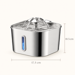 Fontaine à eau en inox pour chat 2,2 L avec fenêtre de niveau – photo 4