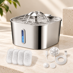 Fontaine à eau en inox pour chat 2,2 L avec fenêtre de niveau – photo 6