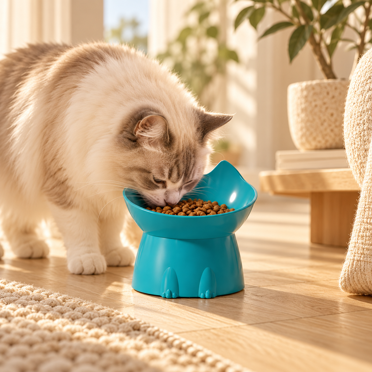 Gamelle surélevée et inclinée pour chat – photo 3