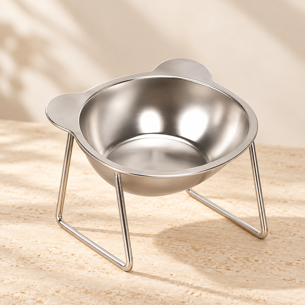 Gamelle surélevée inclinée en inox pour chat – Miaule