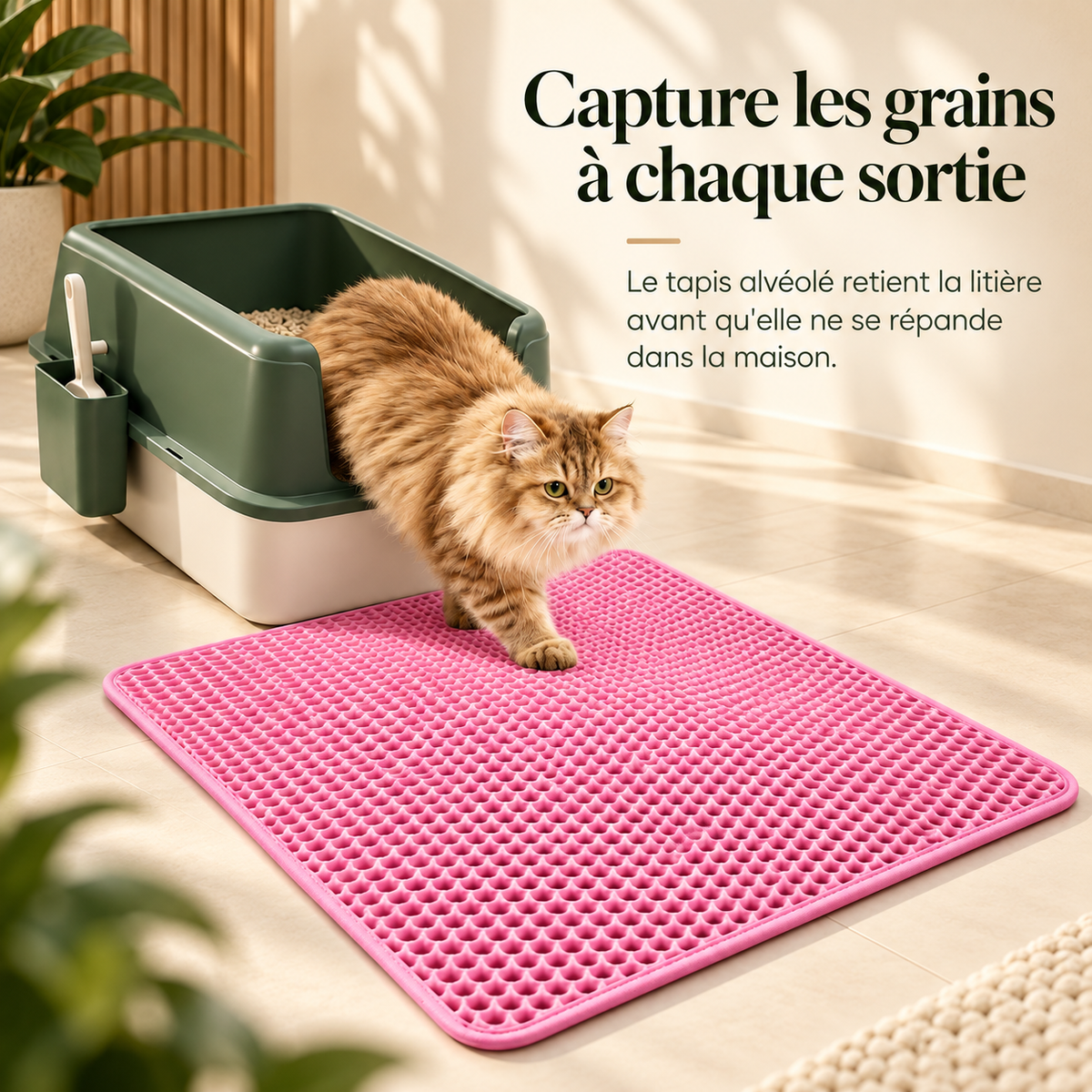 Tapis de litière double couche pour chat – photo 2