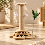 Tour de jeu et griffoir en bois pour chat – Miaule